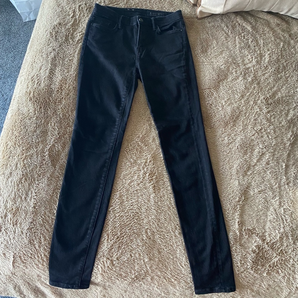 All Saints, Grace Skinny Jeans, Dusk Black, Size 28